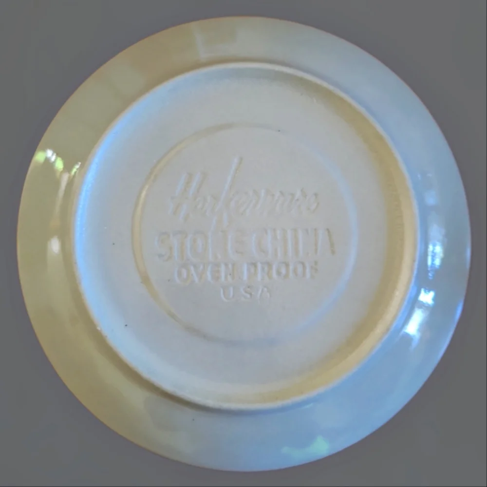 1 Vtg Midcentury 1950's Harkerware Stoneware Tea Cup/Saucer Oven Proof